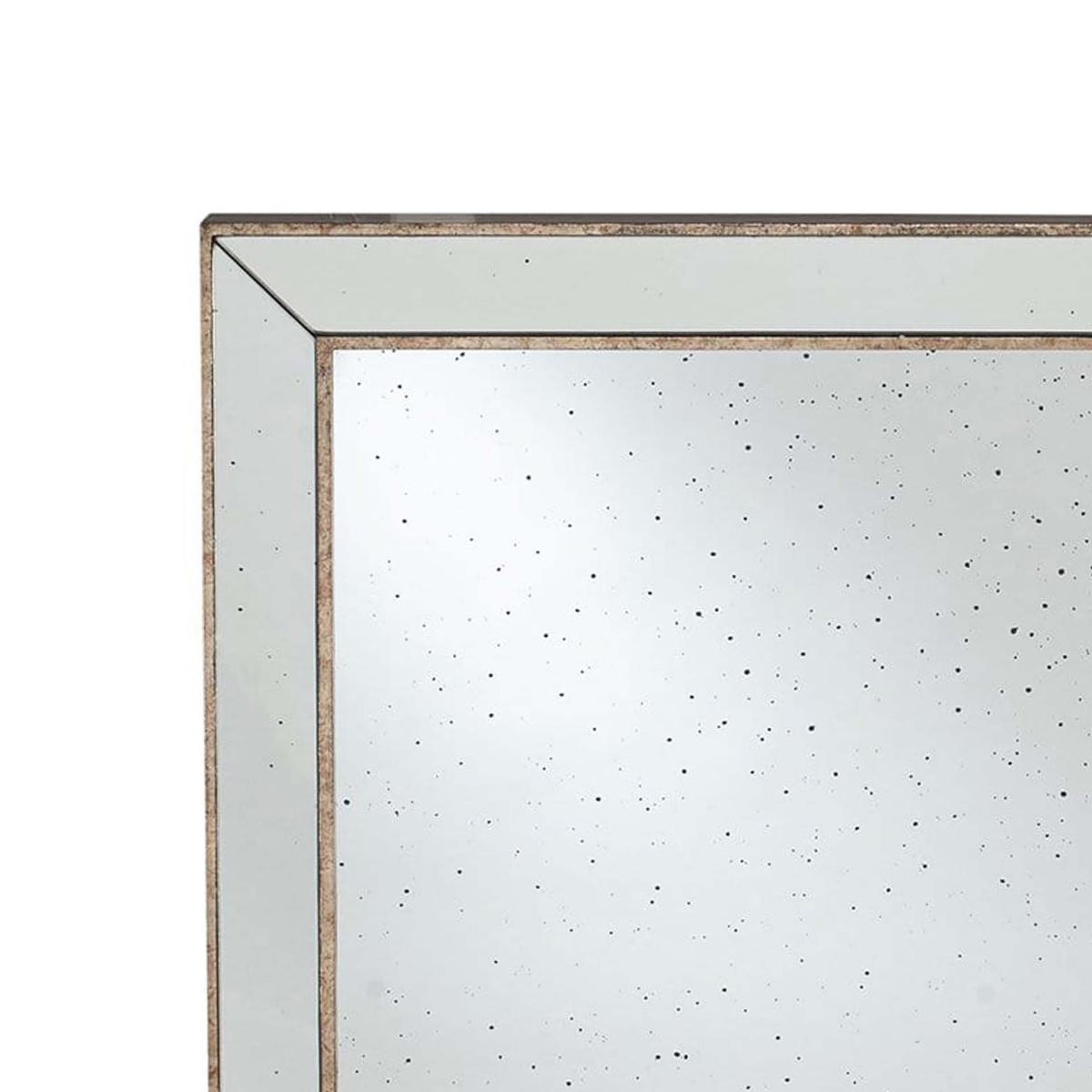 Rectangular Antique Gold Effect Metal & Foxed Glass Mirror, 60x90cm Gold Effect – image 3