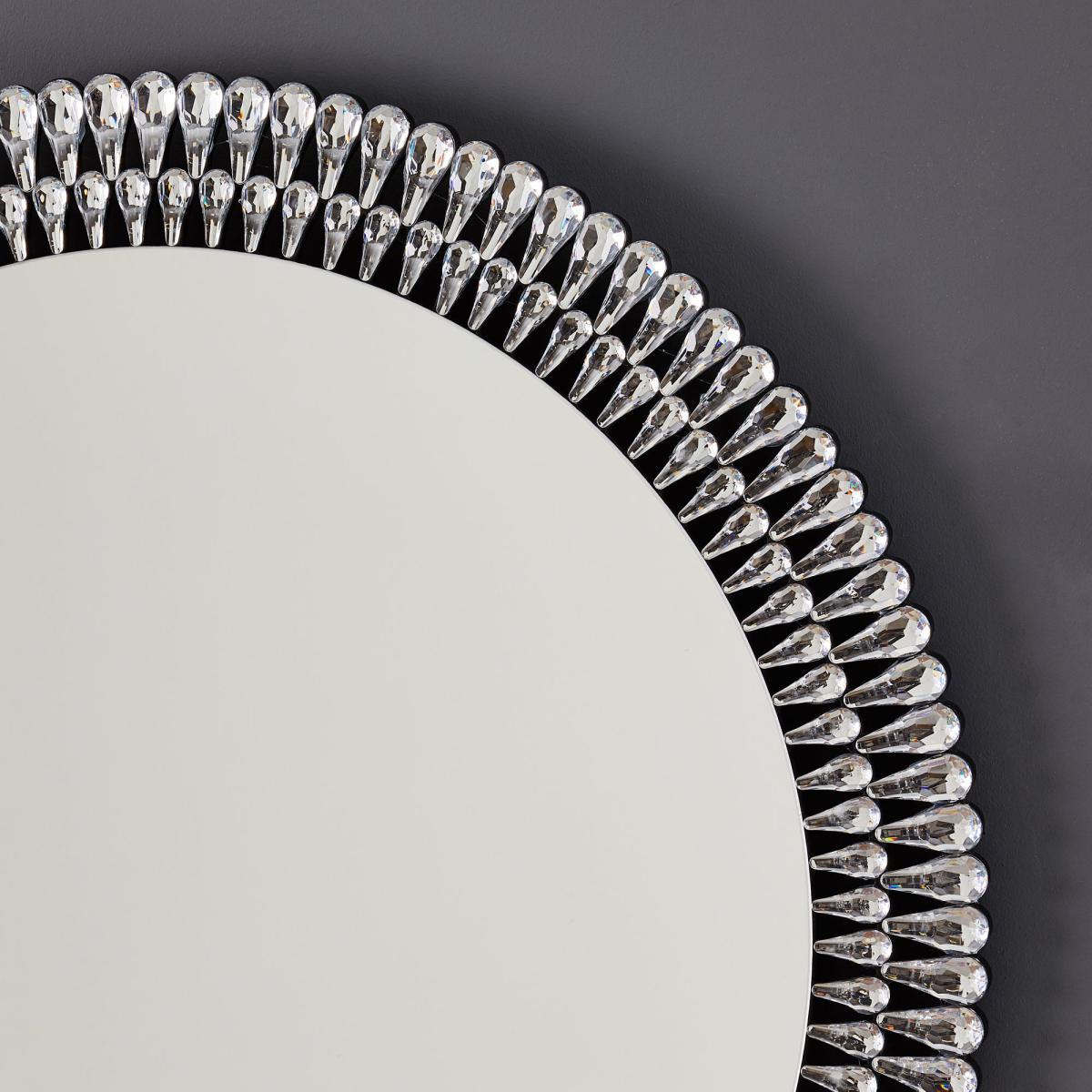 Glam Gem Edge Round Wall Mirror 76cm Clear – image 2
