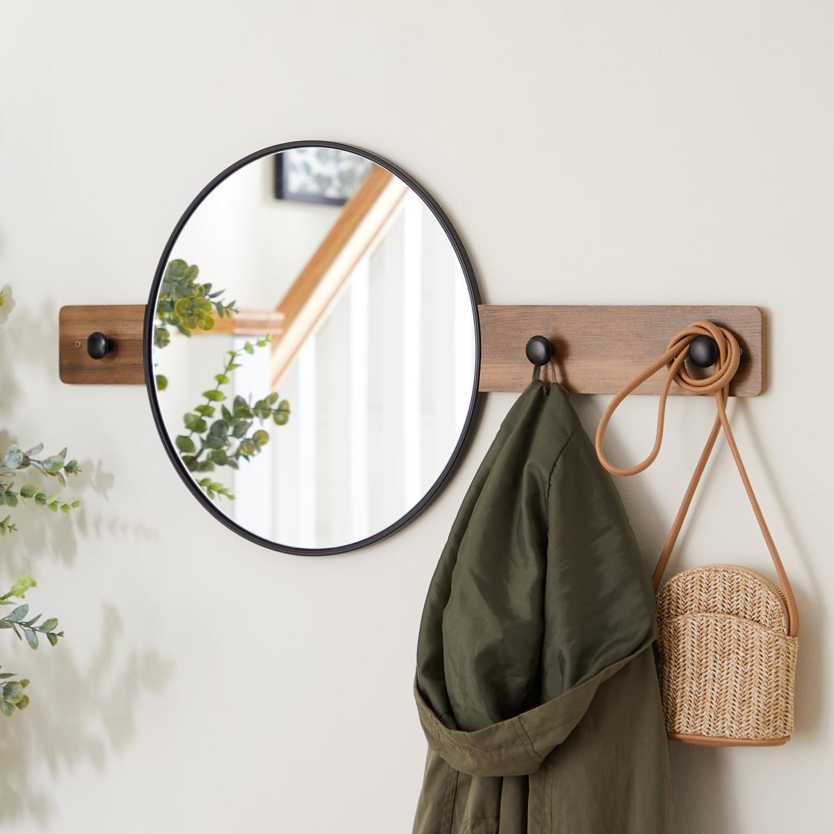 Fulton Hallway Storage Mirror Black – image 1