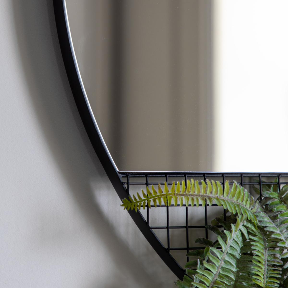 Otley Black Round Wall Mirror Black – image 2
