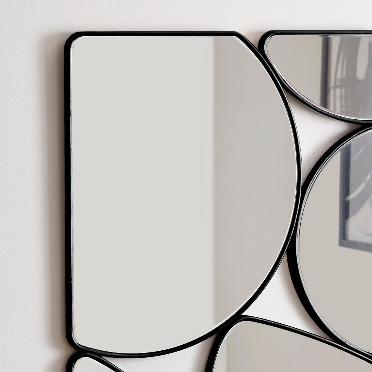 Framed Rectangle Multi Pebble 90x60cm Mirror Black – image 2