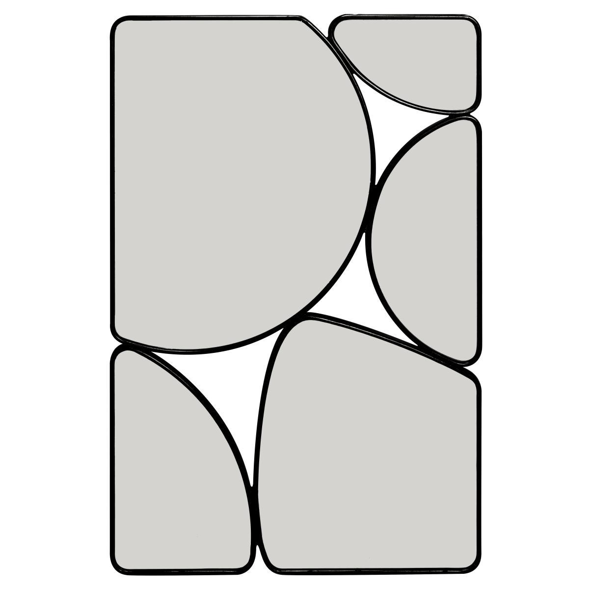 Framed Rectangle Multi Pebble 90x60cm Mirror Black – image 3
