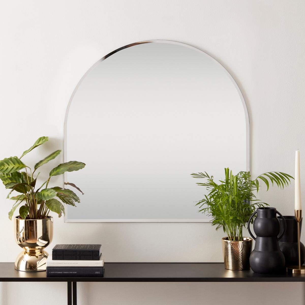 Frameless Apartment Arch Mirror 70x70cm Silver – image 1