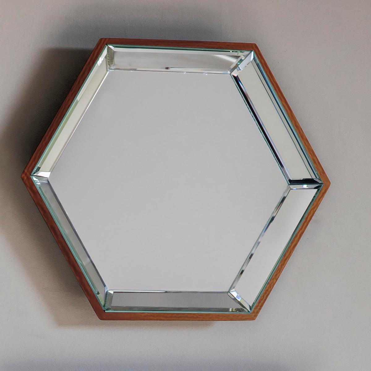 Set of 6 Parc Hexagon Mirrors Copper – image 1