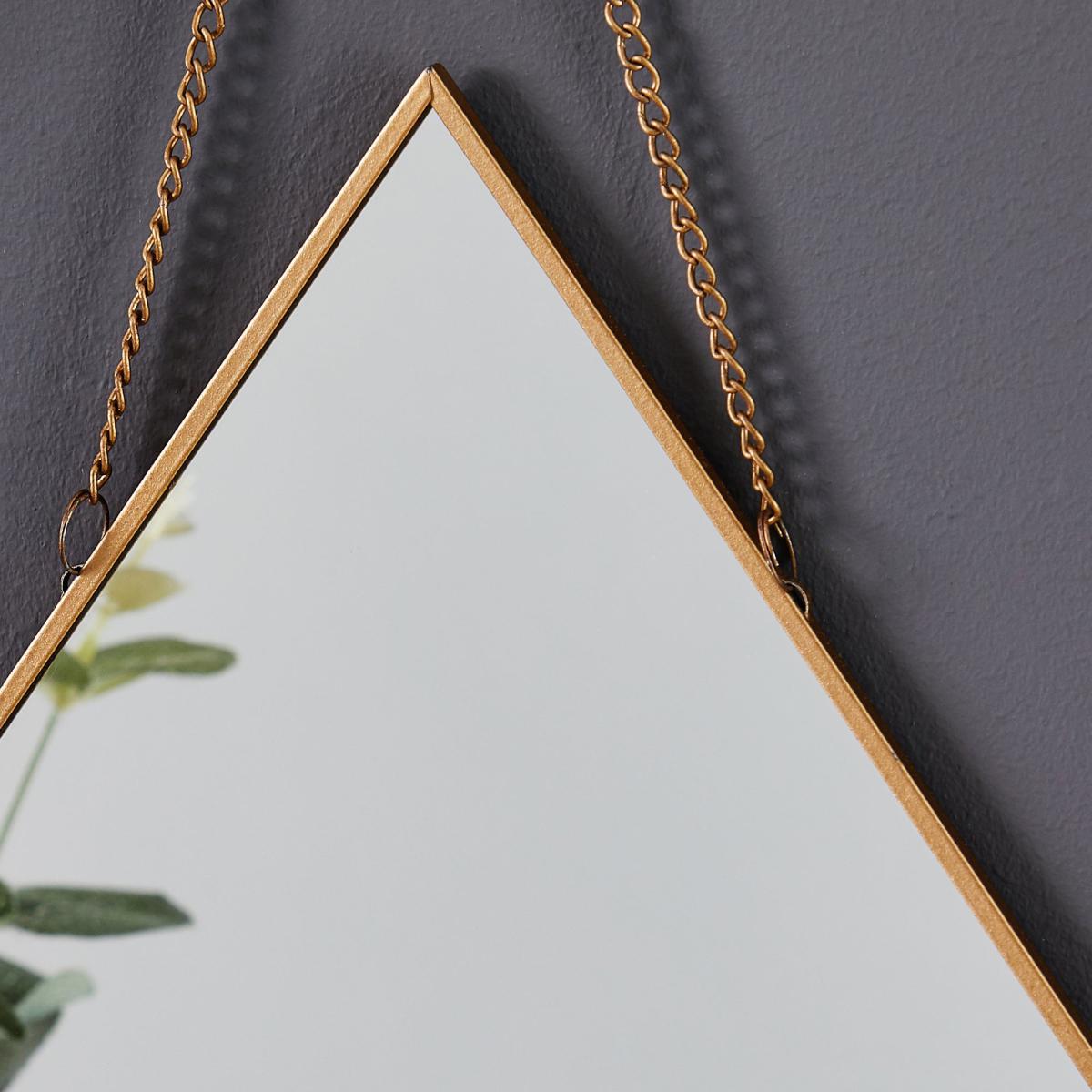 Diamond Hanging Chain Wall Mirror 27cm Gold Effect Gold Effect – image 3