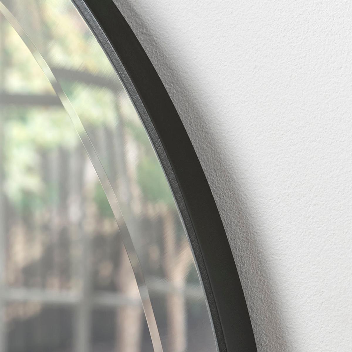 Yearn Round Minimal Wall Mirror, Black 46cm Black – image 2