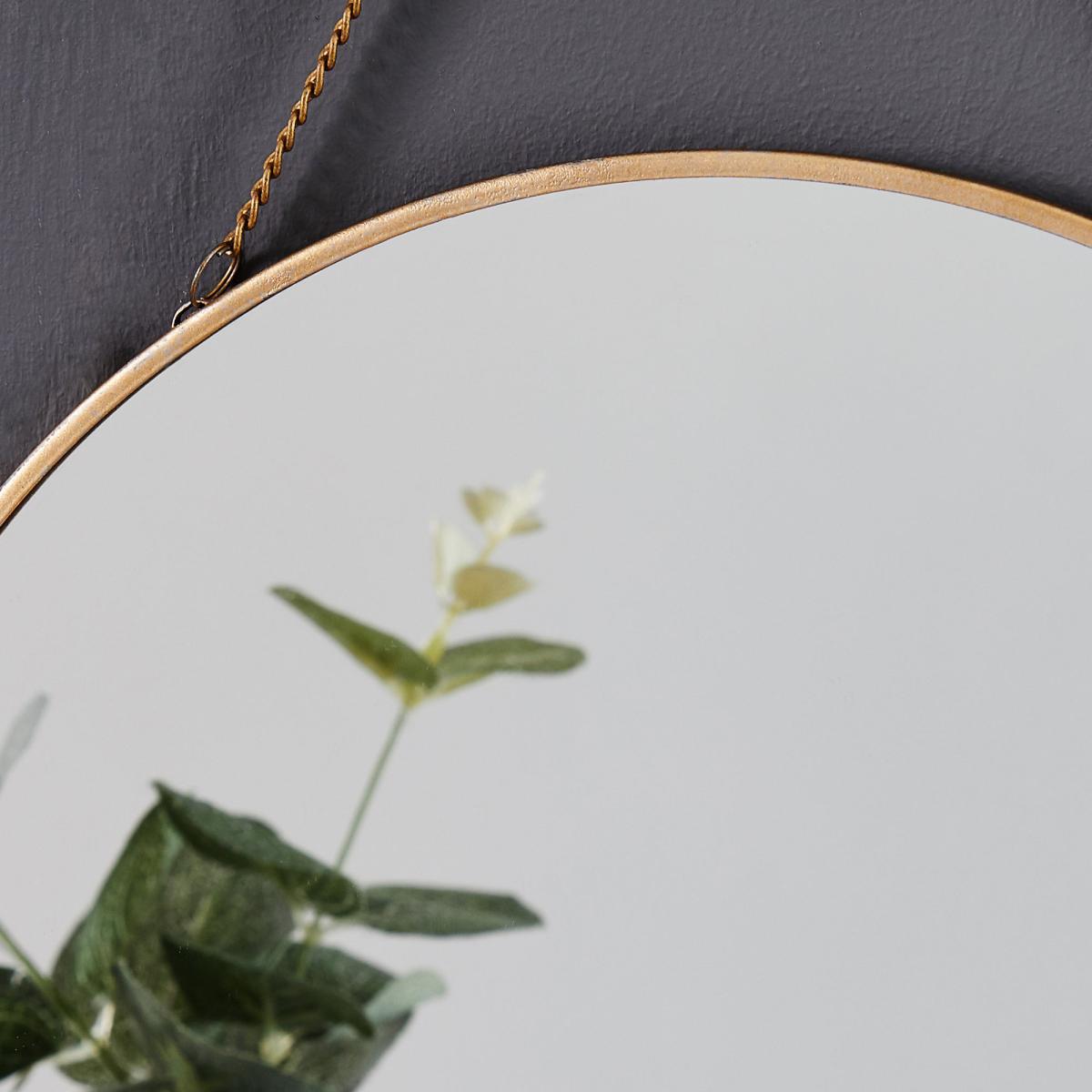 Round Hanging Chain Wall Mirror 29.5cm Gold Effect Gold Effect – image 3