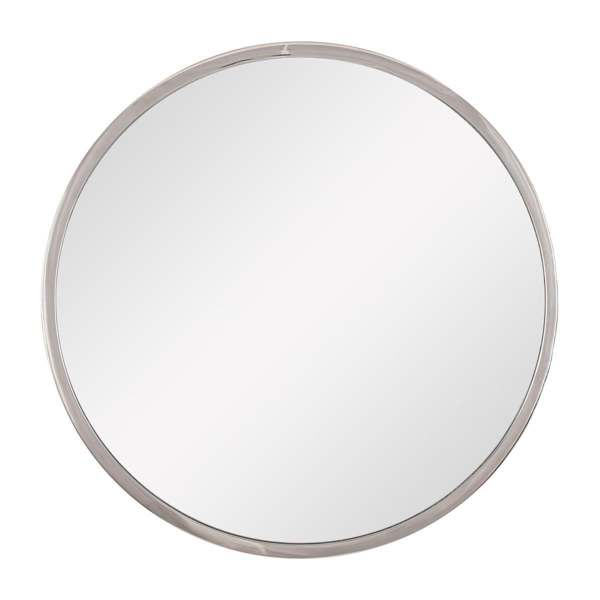Metal Round Wall Mirror, Silver 61cm Silver – image 2