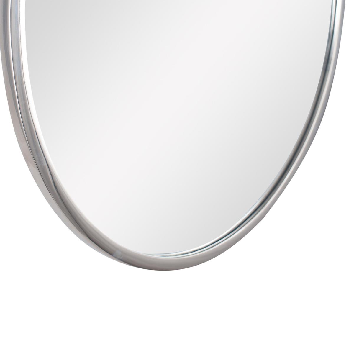 Metal Round Wall Mirror, Silver 61cm Silver – image 3