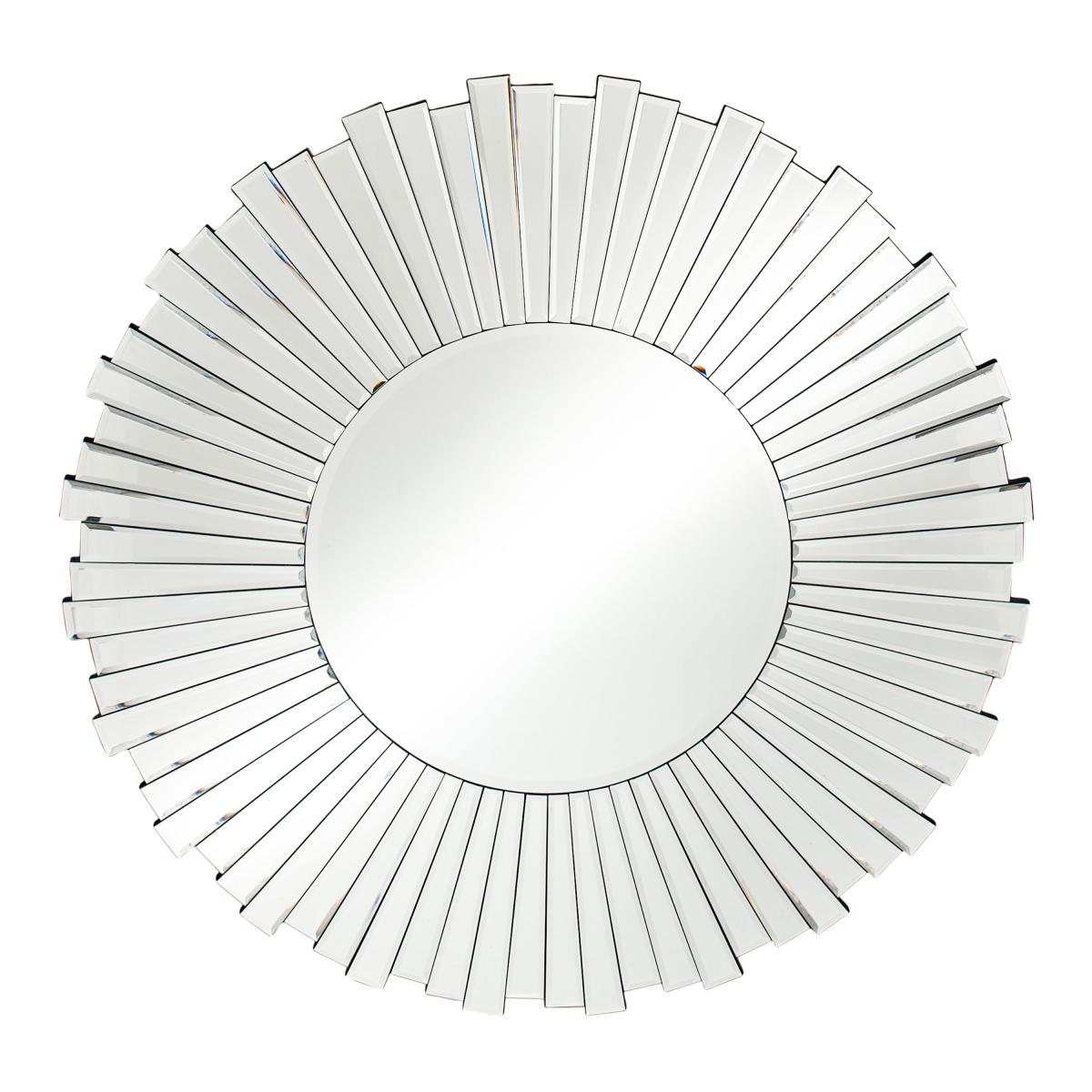 Starburst Round Mirrored Glass Wall Mirror, 80cm Silver – image 2