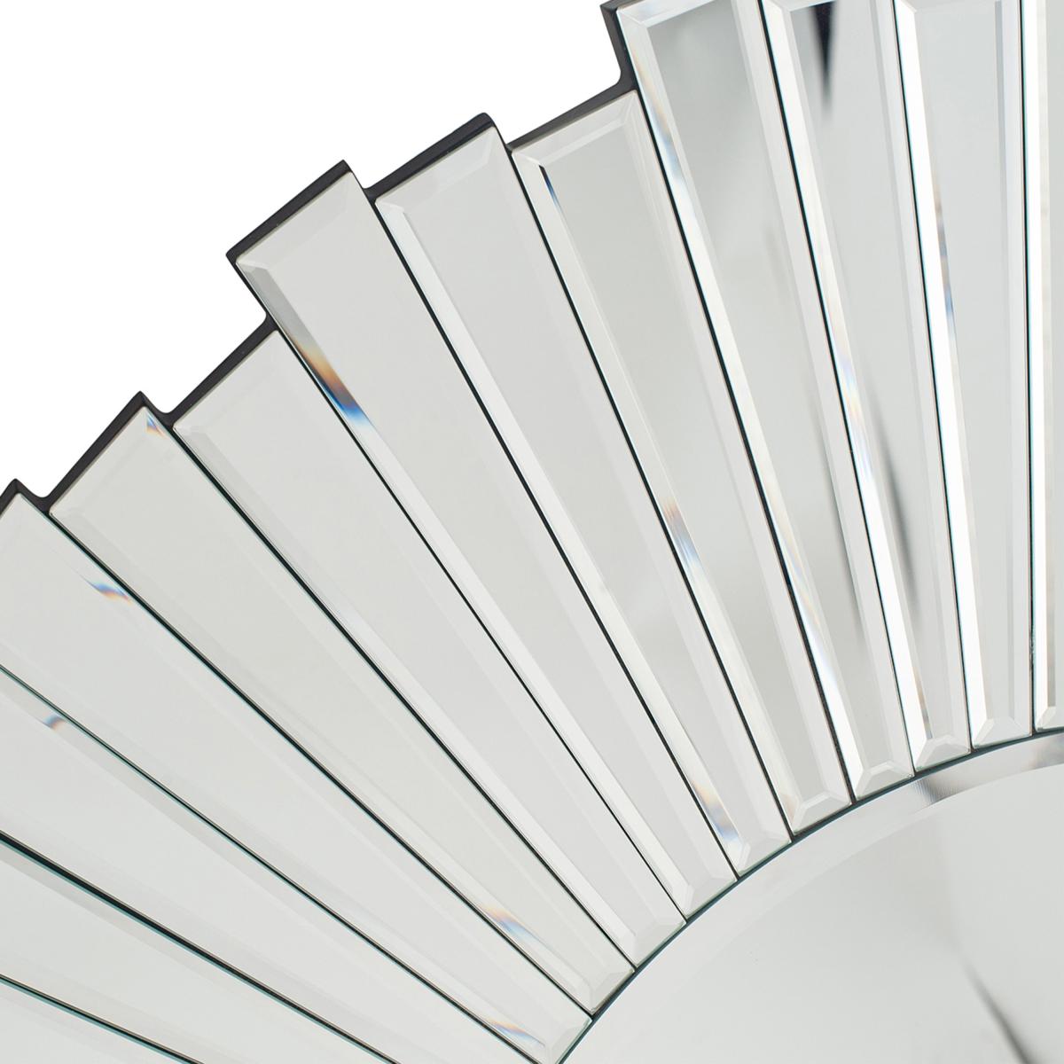 Starburst Round Mirrored Glass Wall Mirror, 80cm Silver – image 3