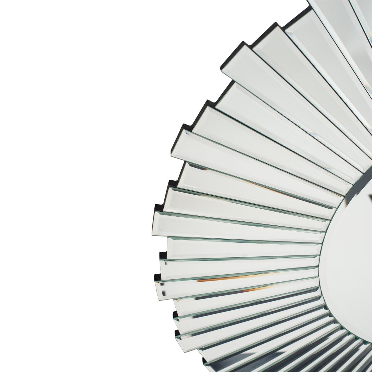 Starburst Round Mirrored Glass Wall Mirror, 80cm Silver – image 4