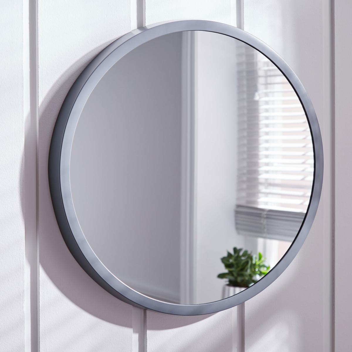 Elements Round Wall Mirror 56cm Grey Grey – image 1