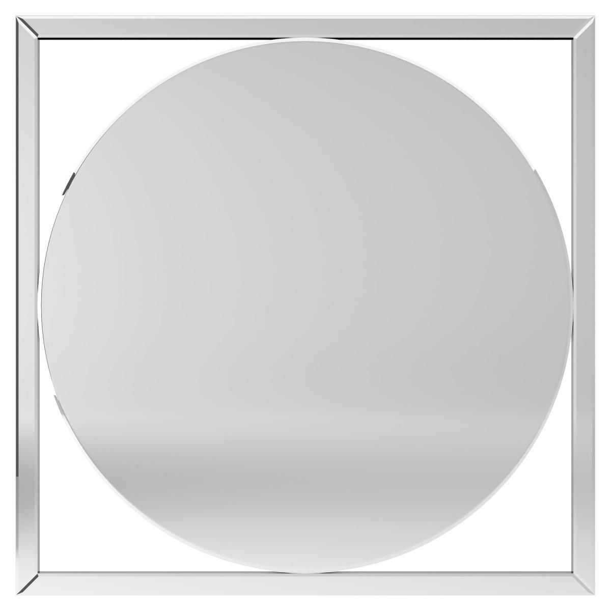 Square Frame Round Wall Mirror Clear Clear – image 2