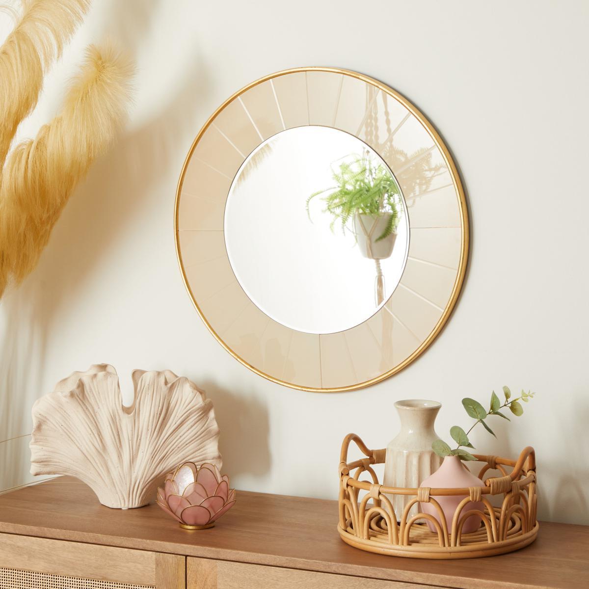 Pretty Boho Glass 55cm Mirror White – image 1