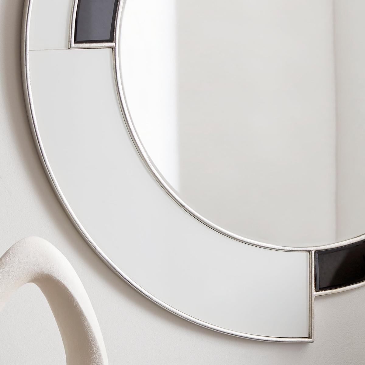 Curves Wall Mirror 90x90cm Black and white – image 2