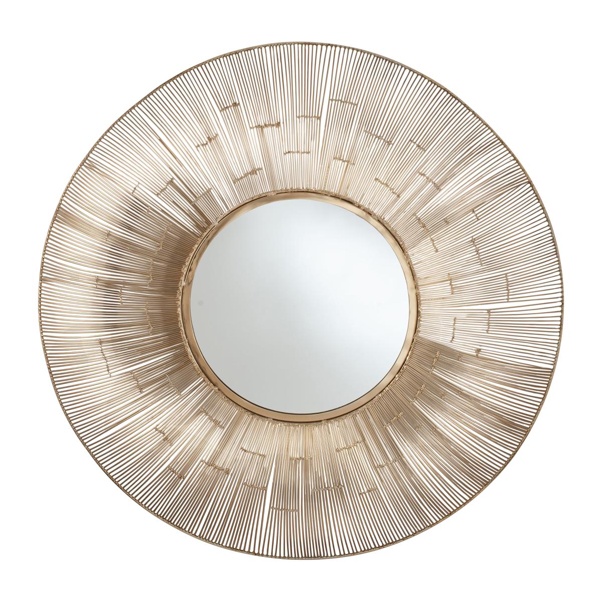 Metal Wire Round Wall Mirror, Gold Effect 92cm Gold Effect – image 2