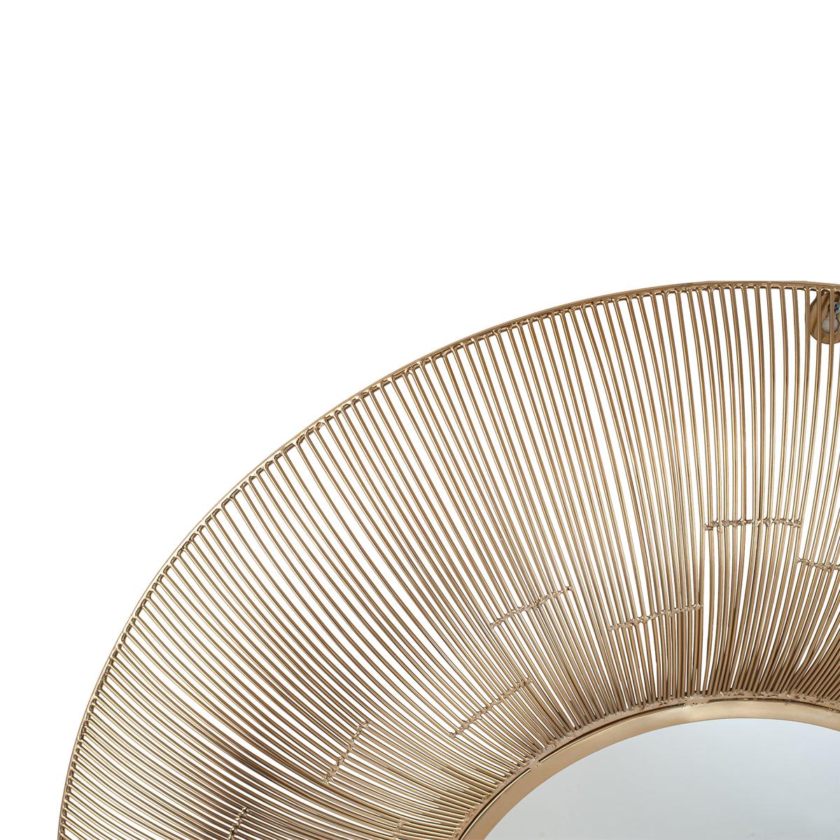 Metal Wire Round Wall Mirror, Gold Effect 92cm Gold Effect – image 3