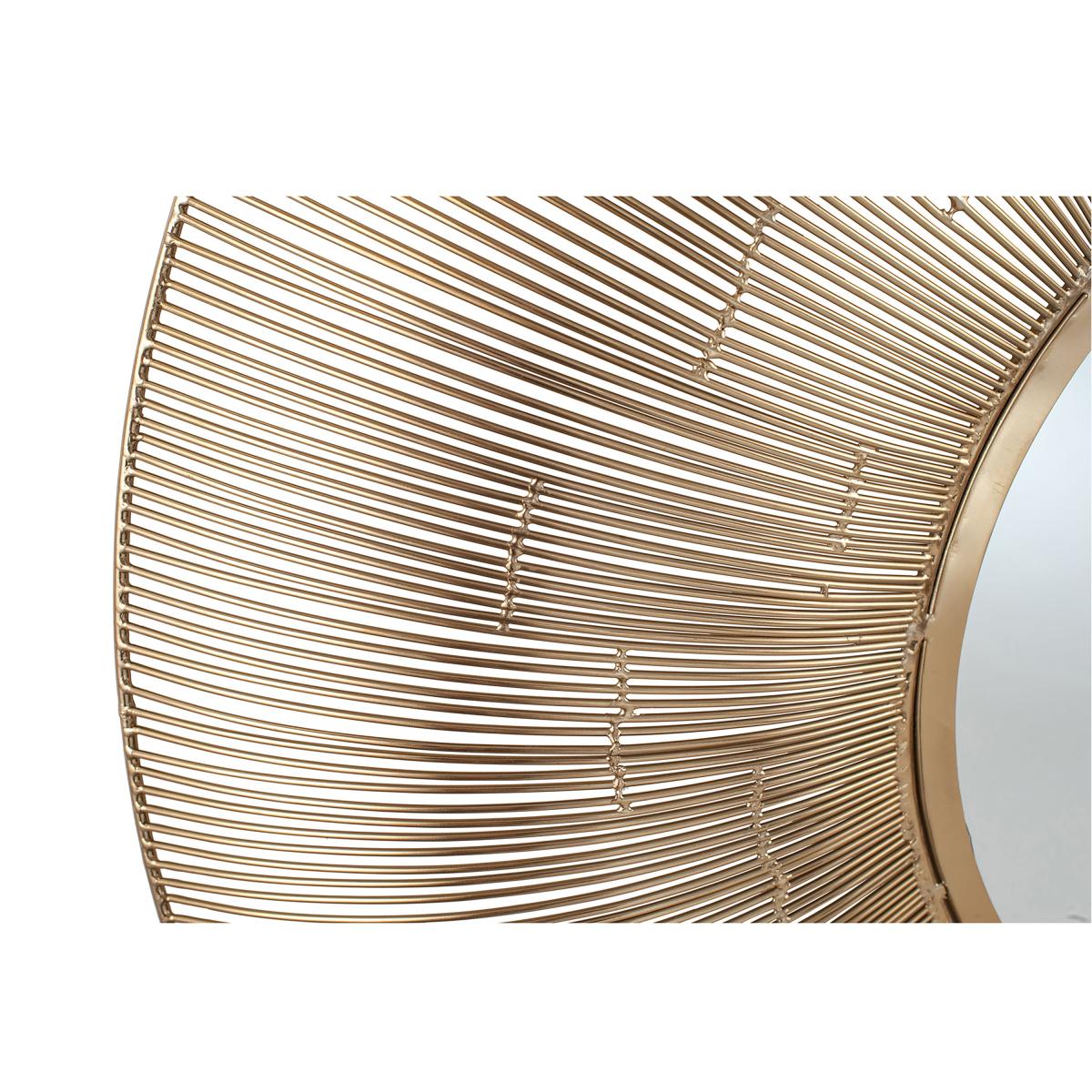 Metal Wire Round Wall Mirror, Gold Effect 92cm Gold Effect – image 4
