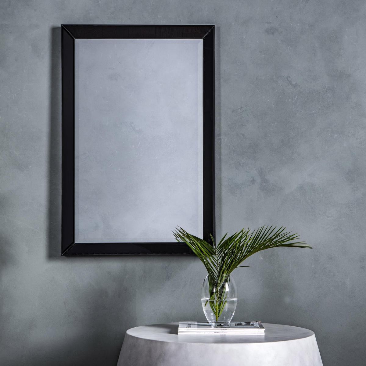 Lyra Rectangle Mirror 61 x 92cm Black – image 1