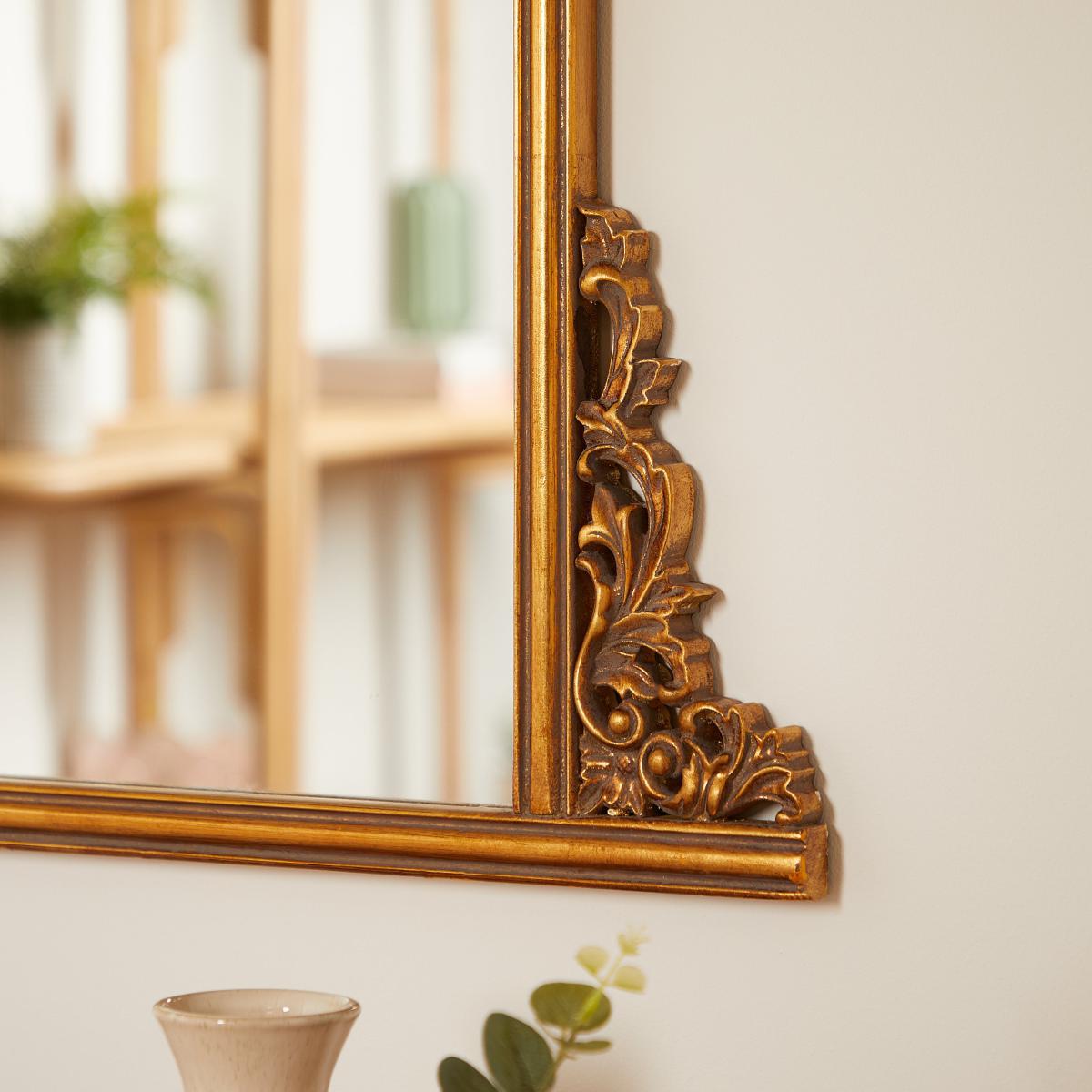 Pretty Boho Decorative Gold Effect Mirror 115cm x 85cm Gold Effect – image 2