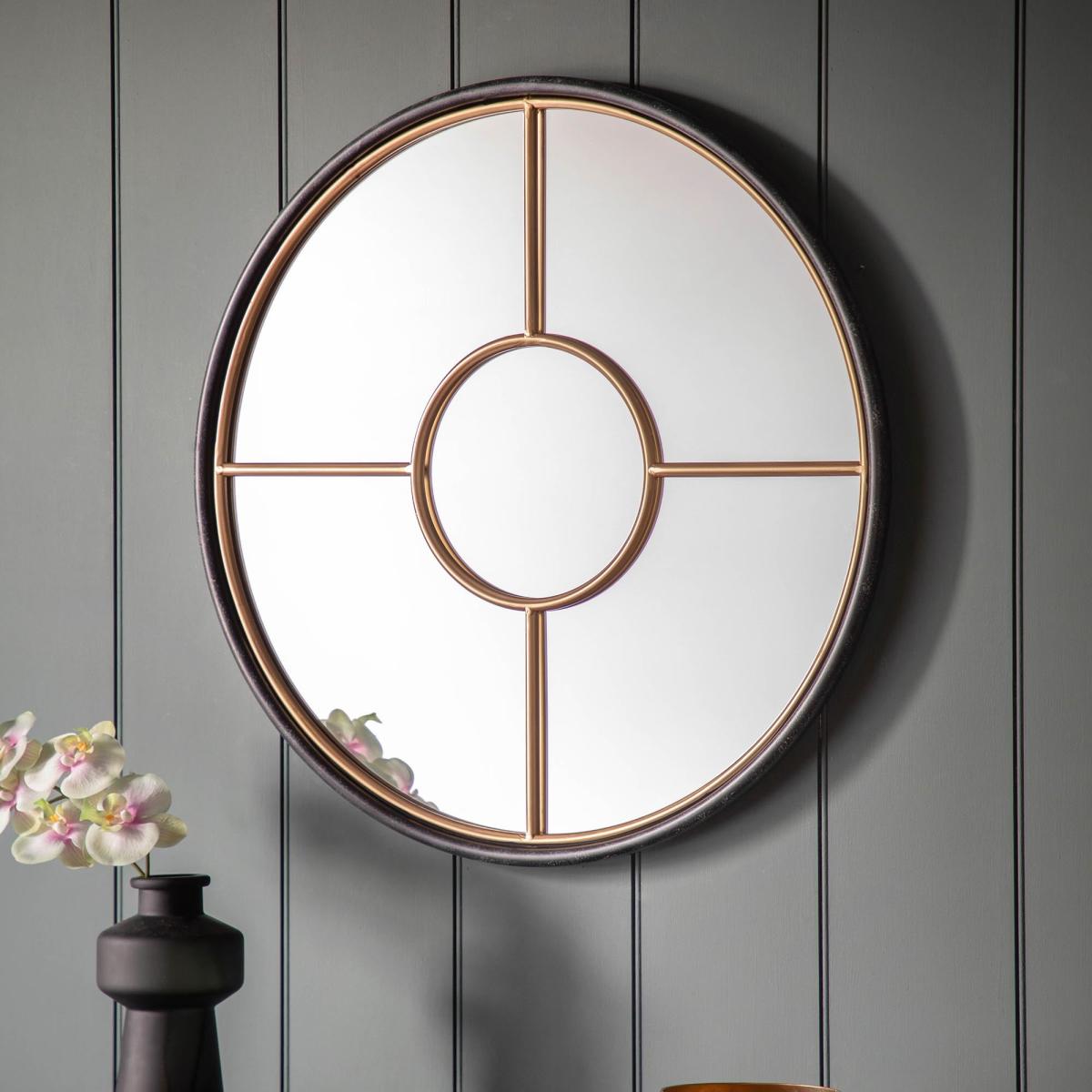 Rath Round Mirror 80cm Gold Effect – image 1