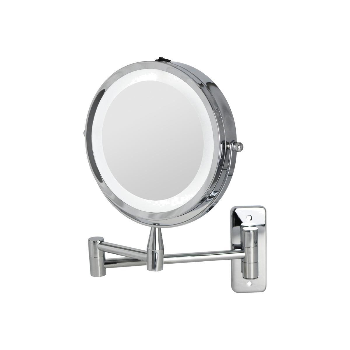 7 Inch Double Sided LED Wall Mirror Silver Effect – image 1