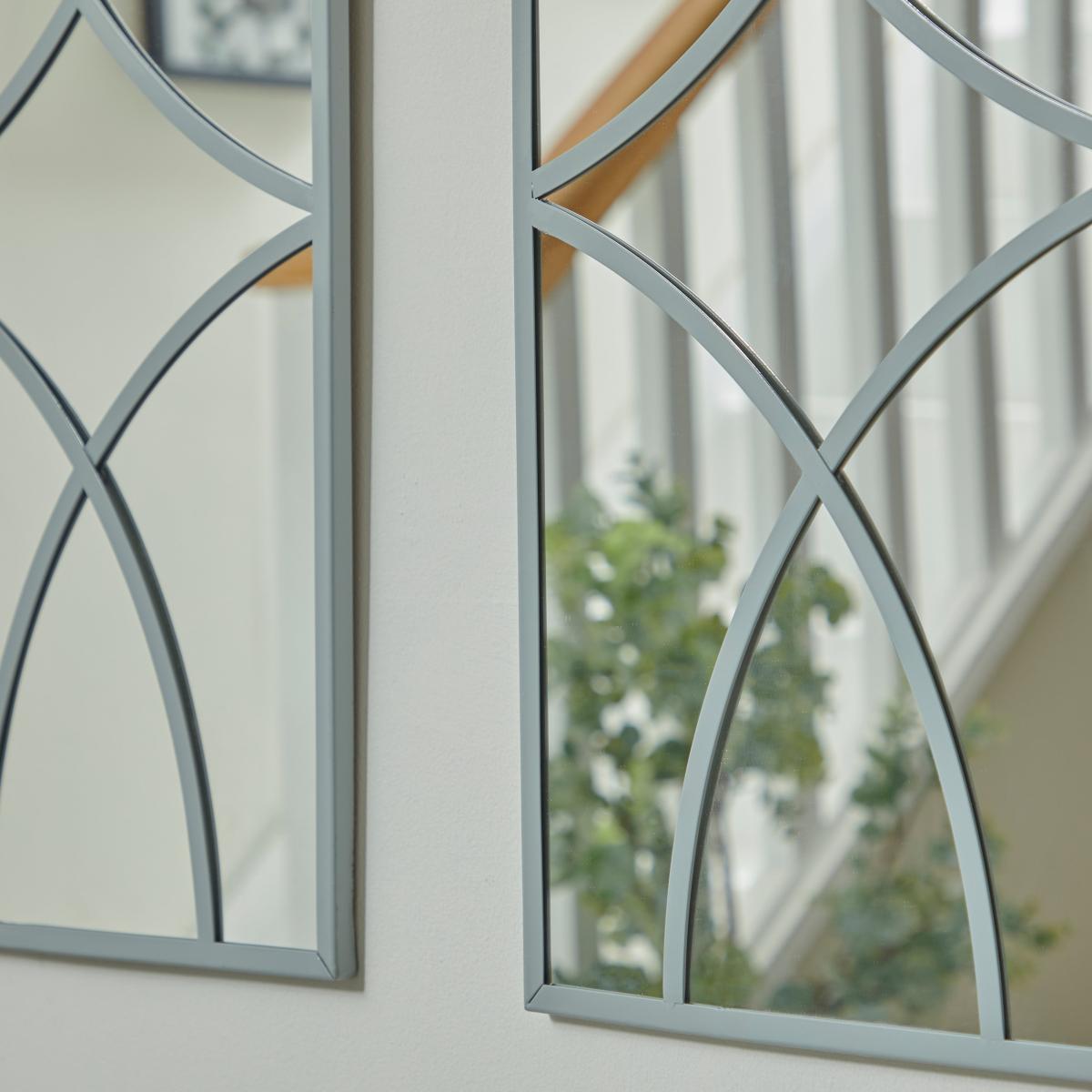 Decorative Luxe Set of 3 Wall Mirrors 120cm x 30cm Grey