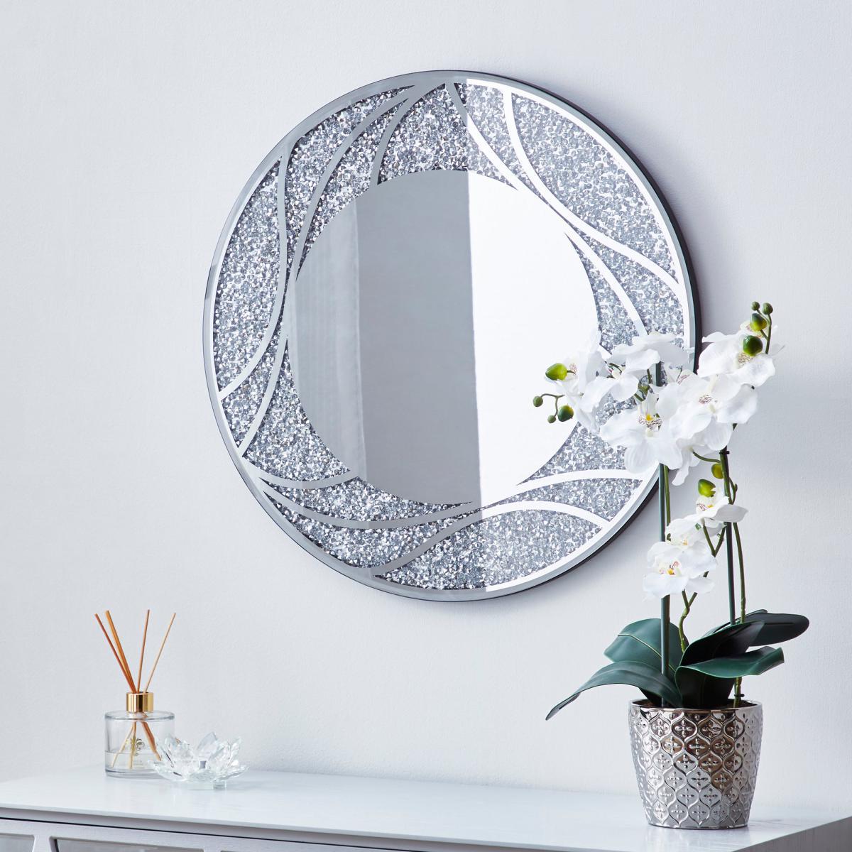 Mirage Circular Mirror 60cm Silver Effect – image 1