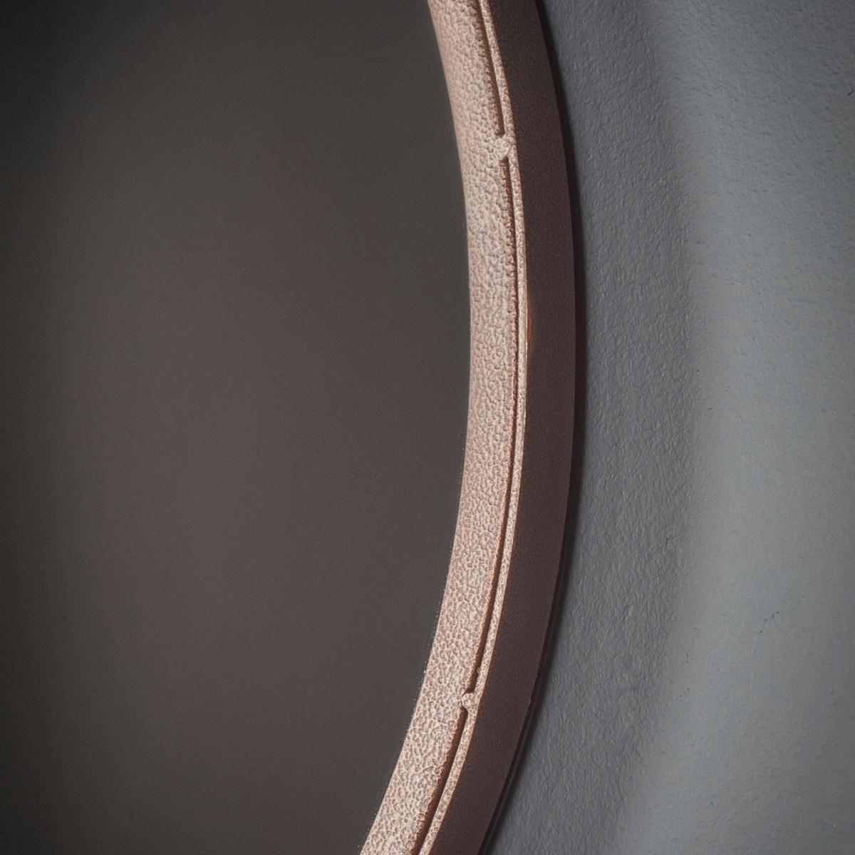 Broadway 51cm Round Mirror Brown – image 2