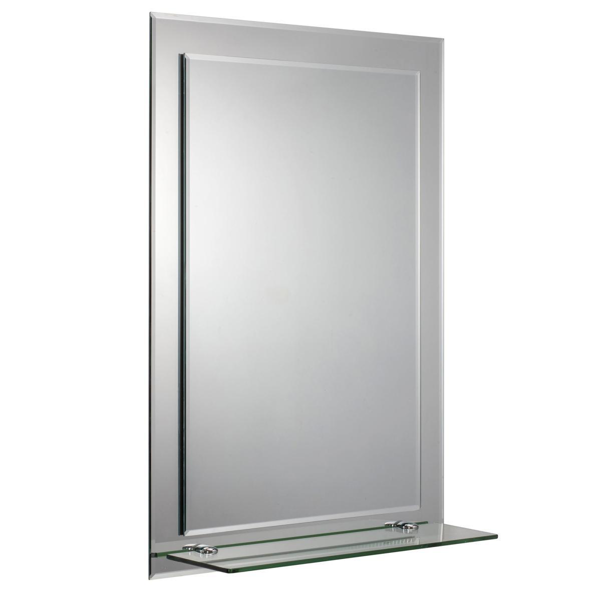 Devoke Rectangular Mirror with Shelf Silver Effect – image 2