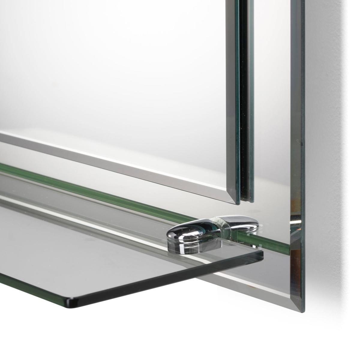 Devoke Rectangular Mirror with Shelf Silver Effect – image 3