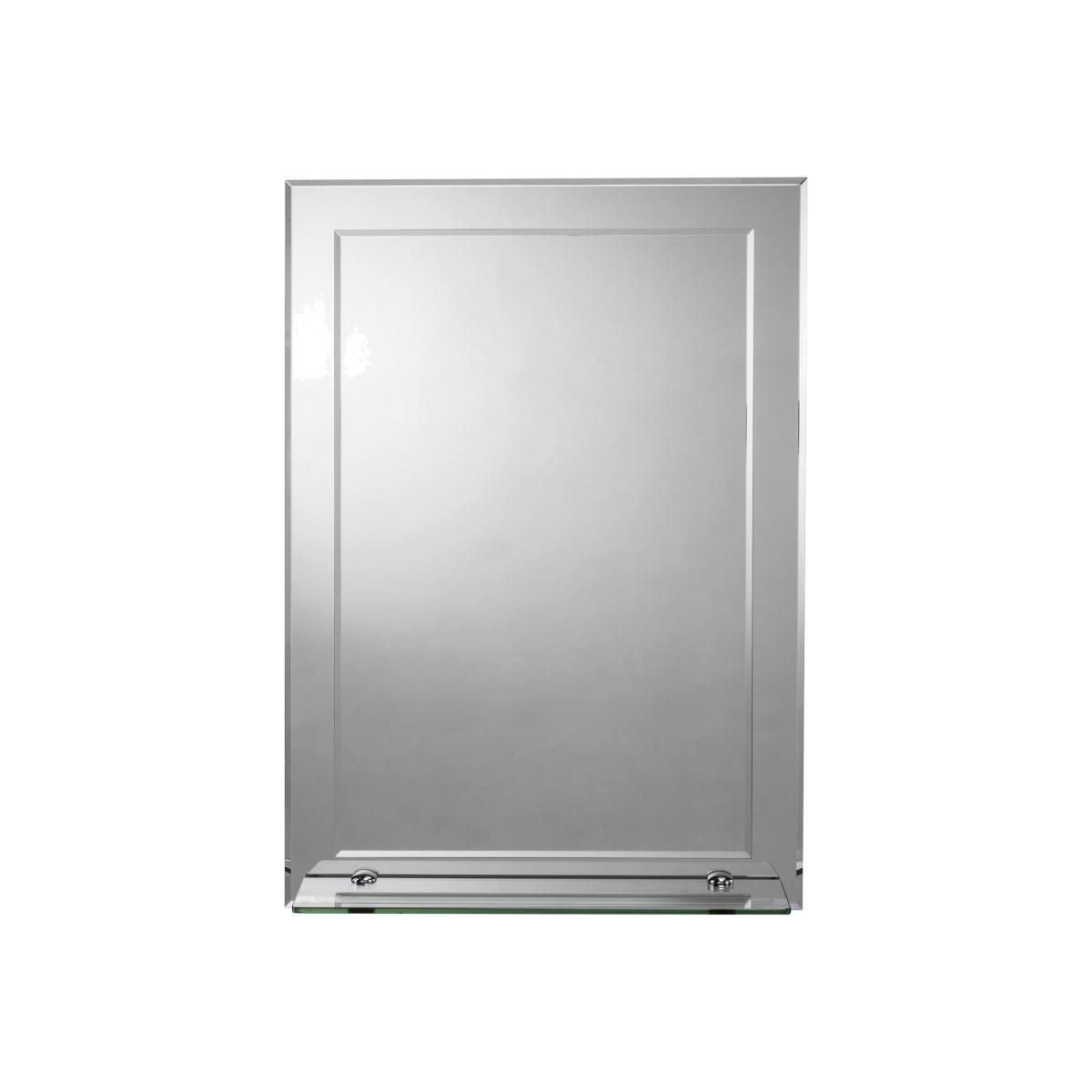 Devoke Rectangular Mirror with Shelf Silver Effect – image 1