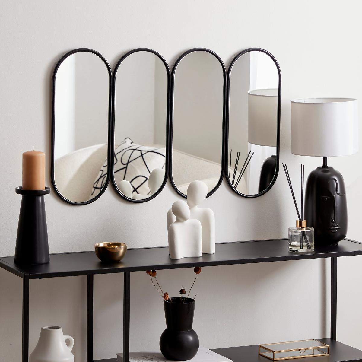 Lozenge 80cm x 49cm Wall Mirror Black – image 1