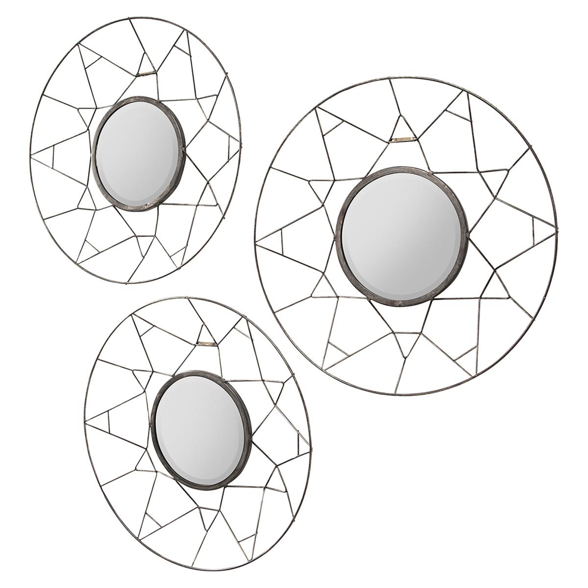 Set of 3 Towson Round Wall Mirrors, 45cm Black – image 3