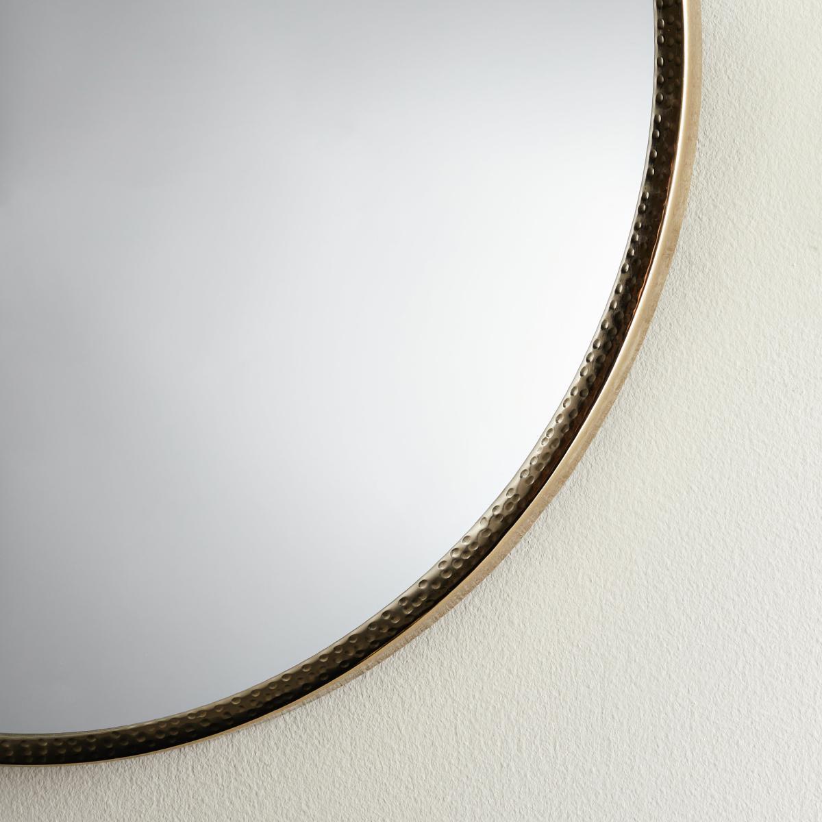 Hammered Metal Mirror 50cm Gold Effect – image 2