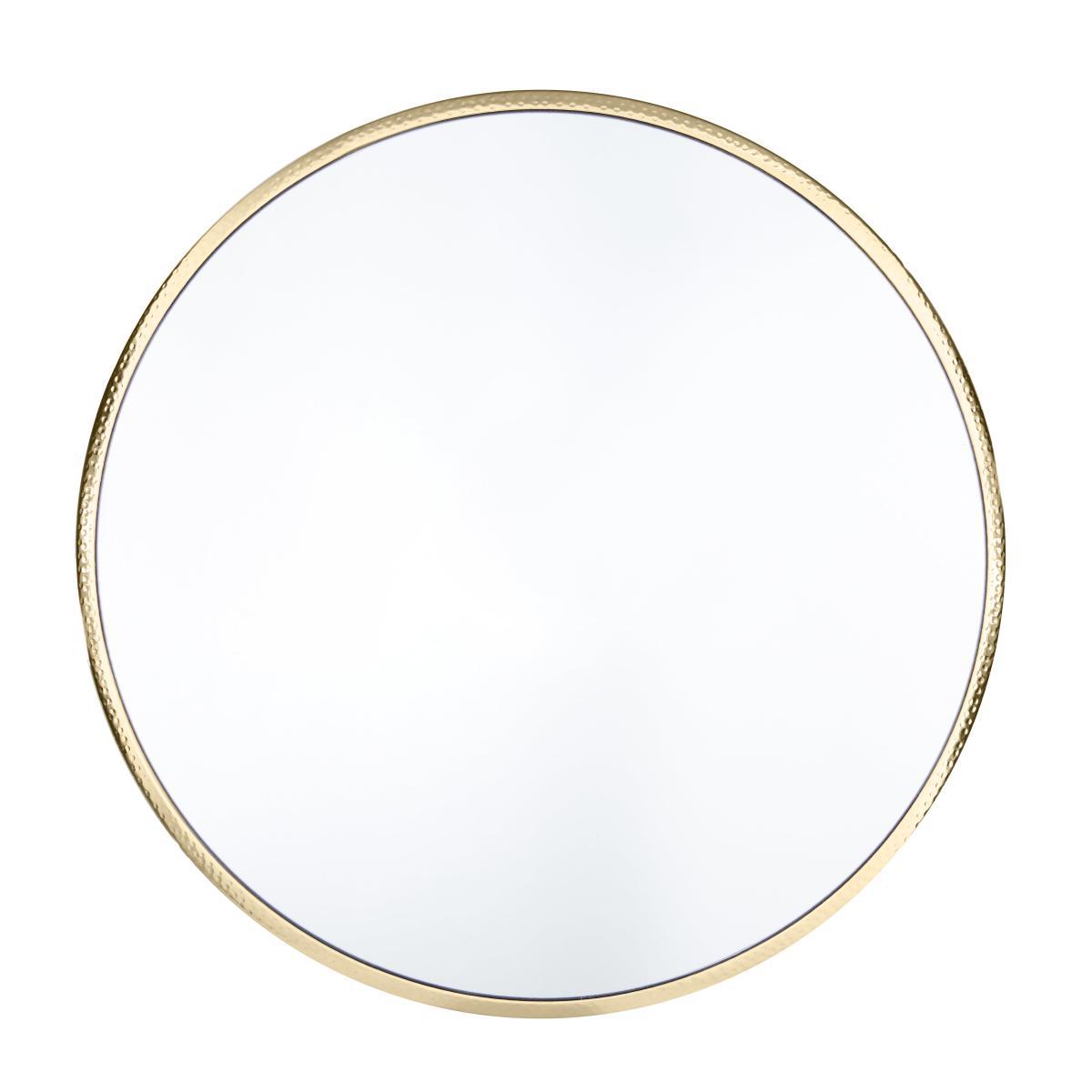 Hammered Metal Mirror 50cm Gold Effect – image 3