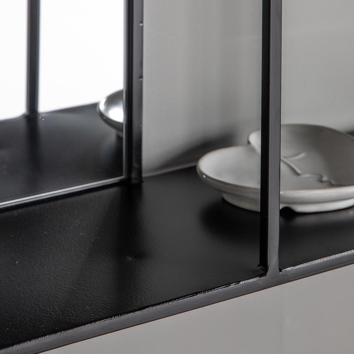 Neola Mirror Shelf 60 x 65cm Black – image 2