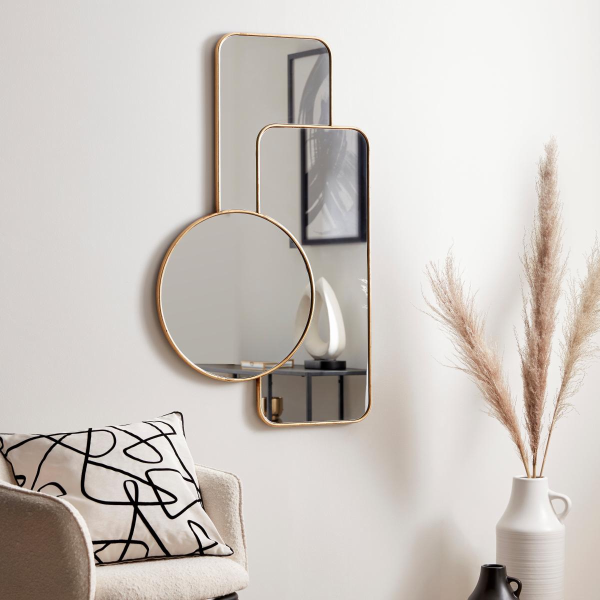 Curves Multi Shape Wall Mirror Gold Effect – image 1