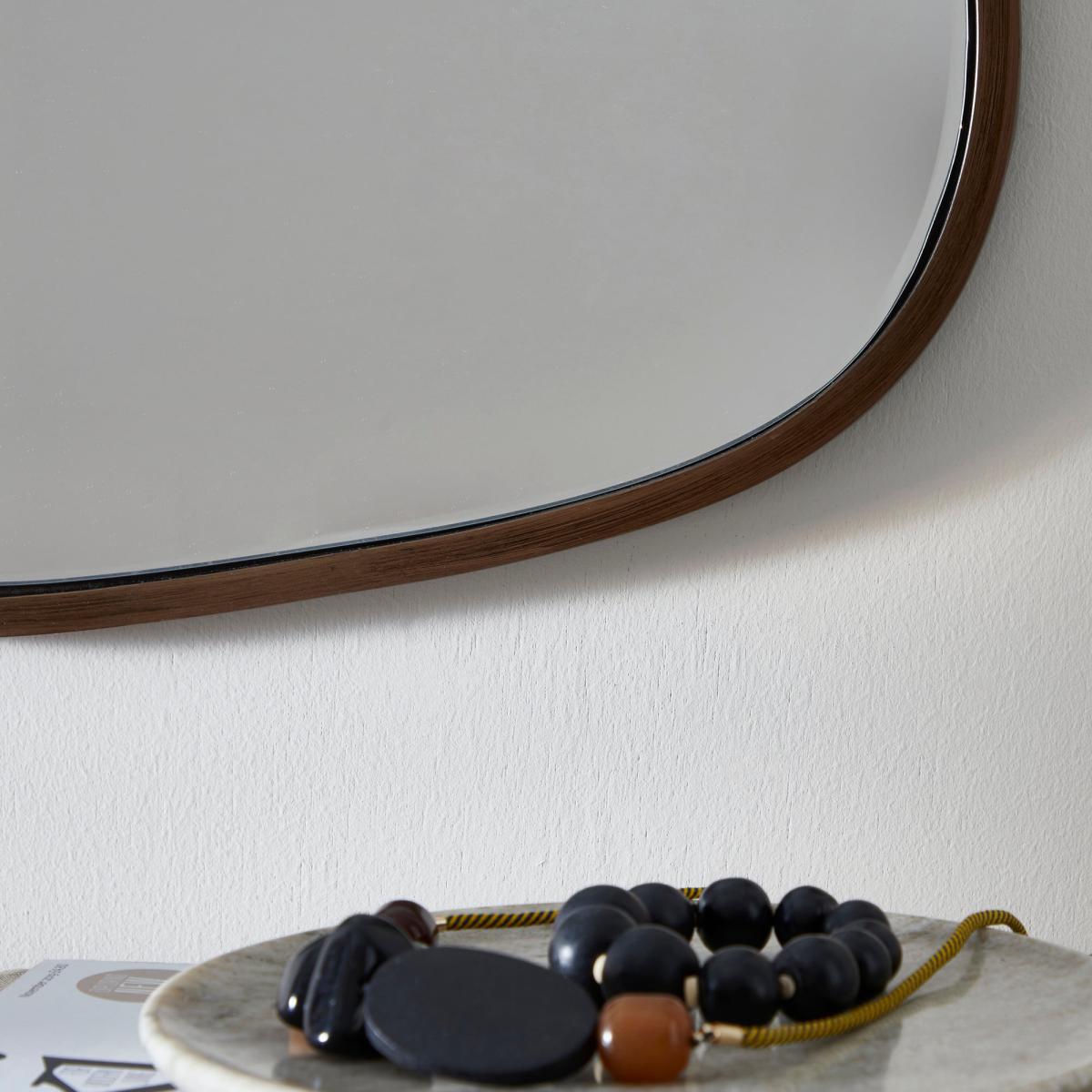 Pebble Mirror 55cm x 44cm Walnut (Brown) – image 3