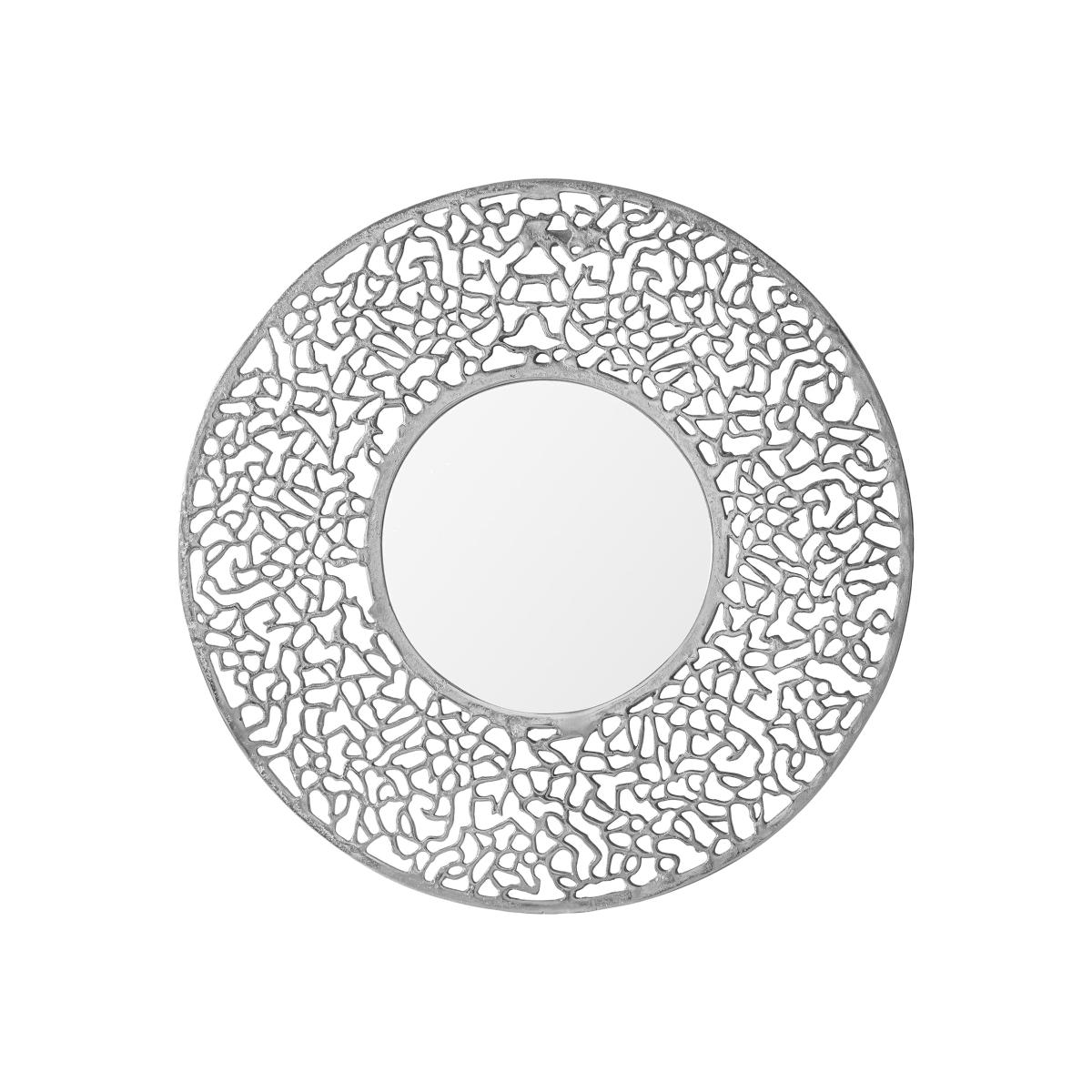 Vance Round Mirror 80cm Silver