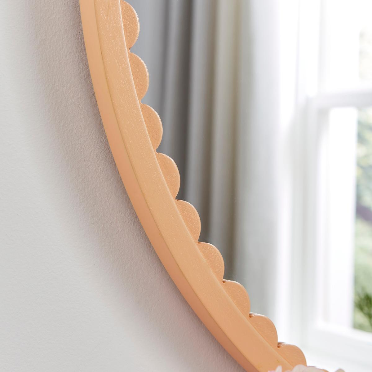 Scallop Round Wall Mirror Apricot – image 2