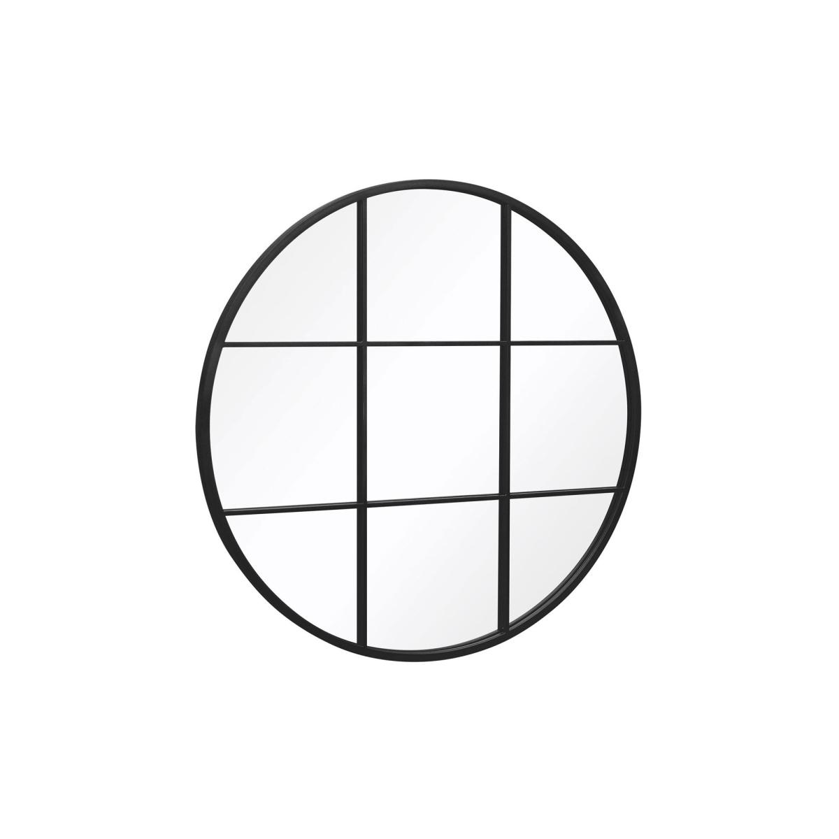 Circulus Metal Round Window Indoor Outdoor Wall Mirror Black – image 2