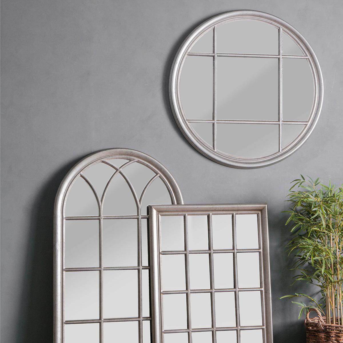 Ezio Round Wall Mirror Silver – image 2