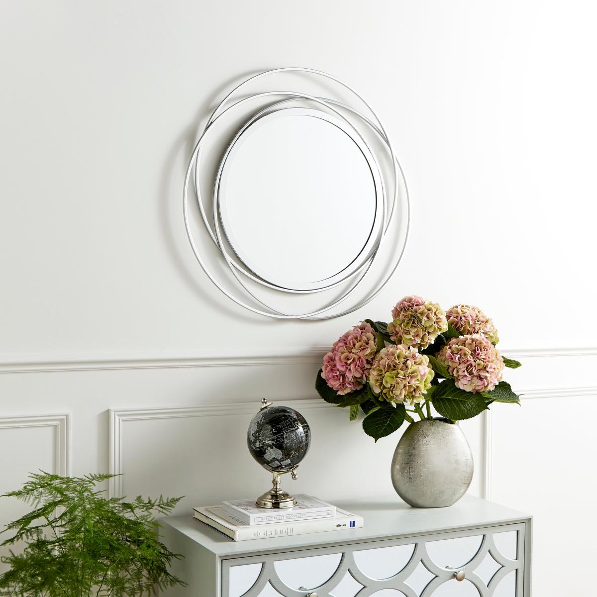 Zen Luxe Round Indoor Outdoor Wall Mirror Silver – image 2