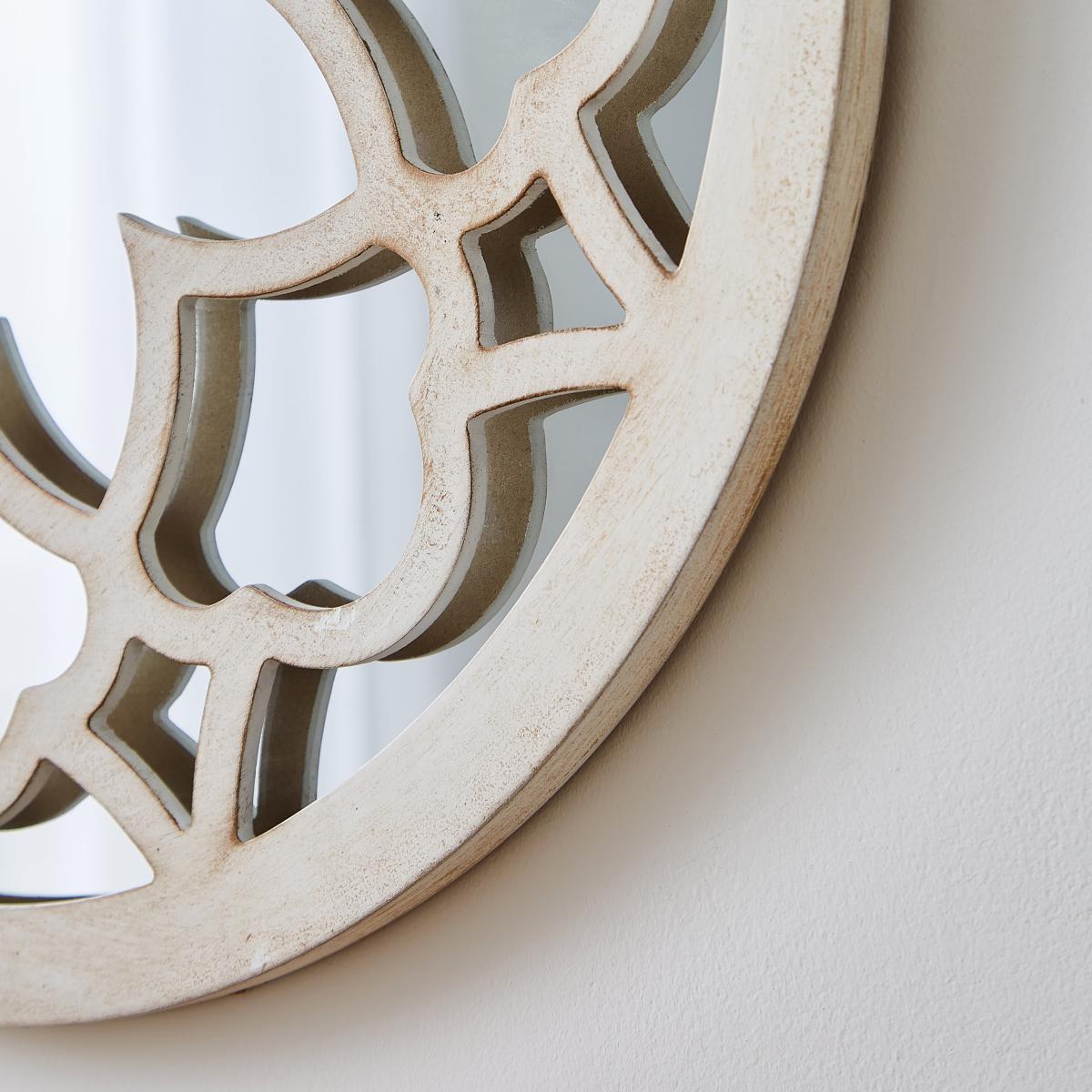 Round Wall Mirror, Sandstone Washed 50cm Sandstone – image 2