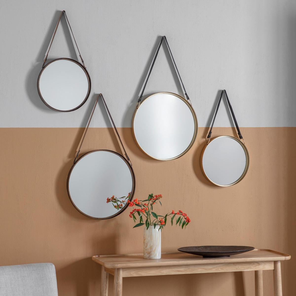 Set of 2 Marlo Round Mirrors Gold Effect – image 3