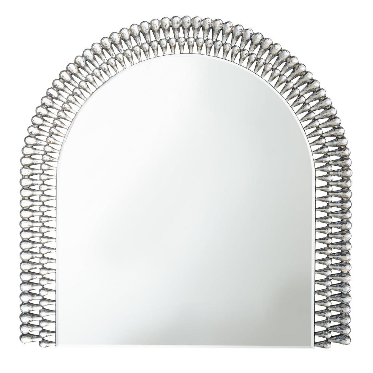 Glam Gem Edge Over Mantle Mirror 70cm Silver Effect – image 2