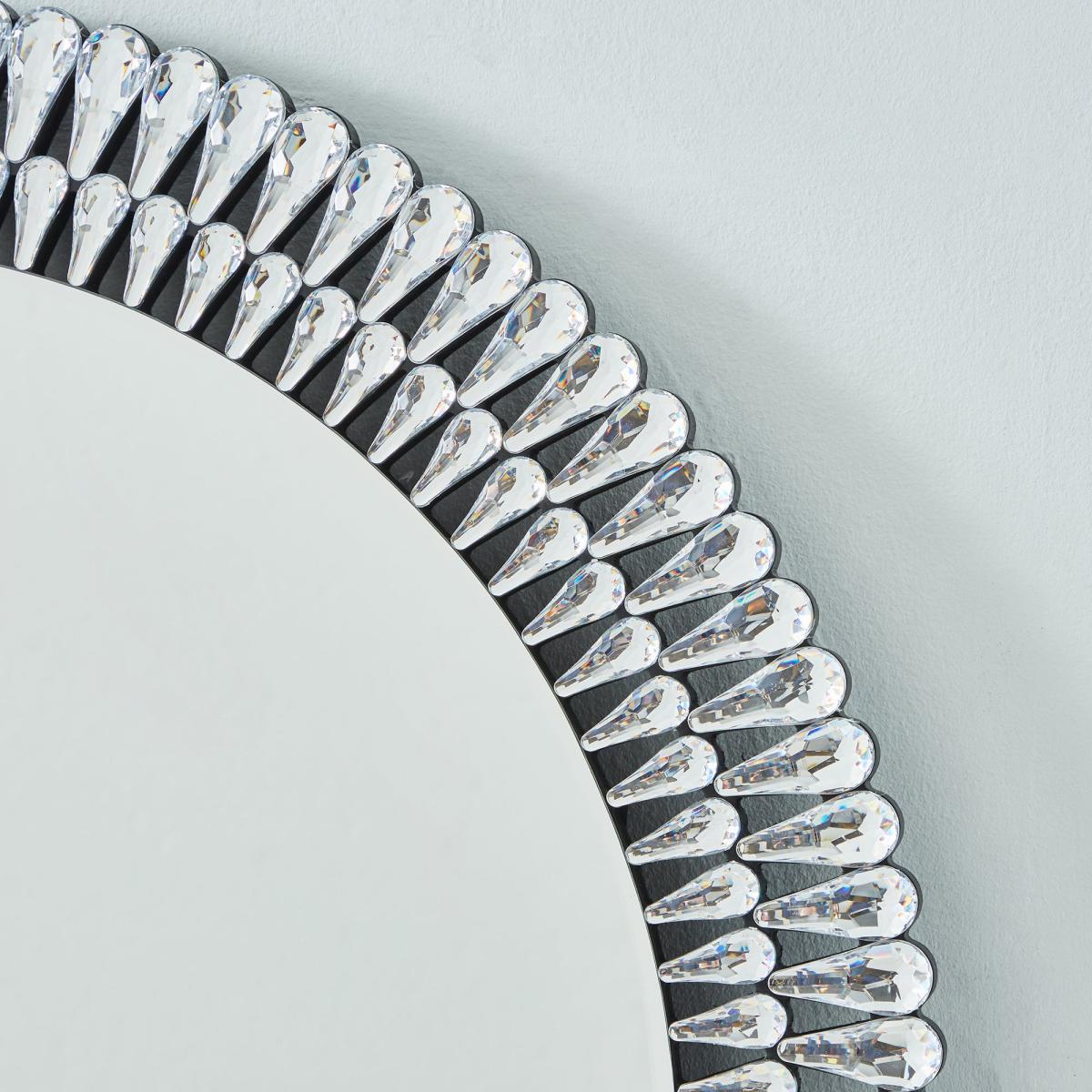 Glam Gem Edge Over Mantle Mirror 70cm Silver Effect – image 3