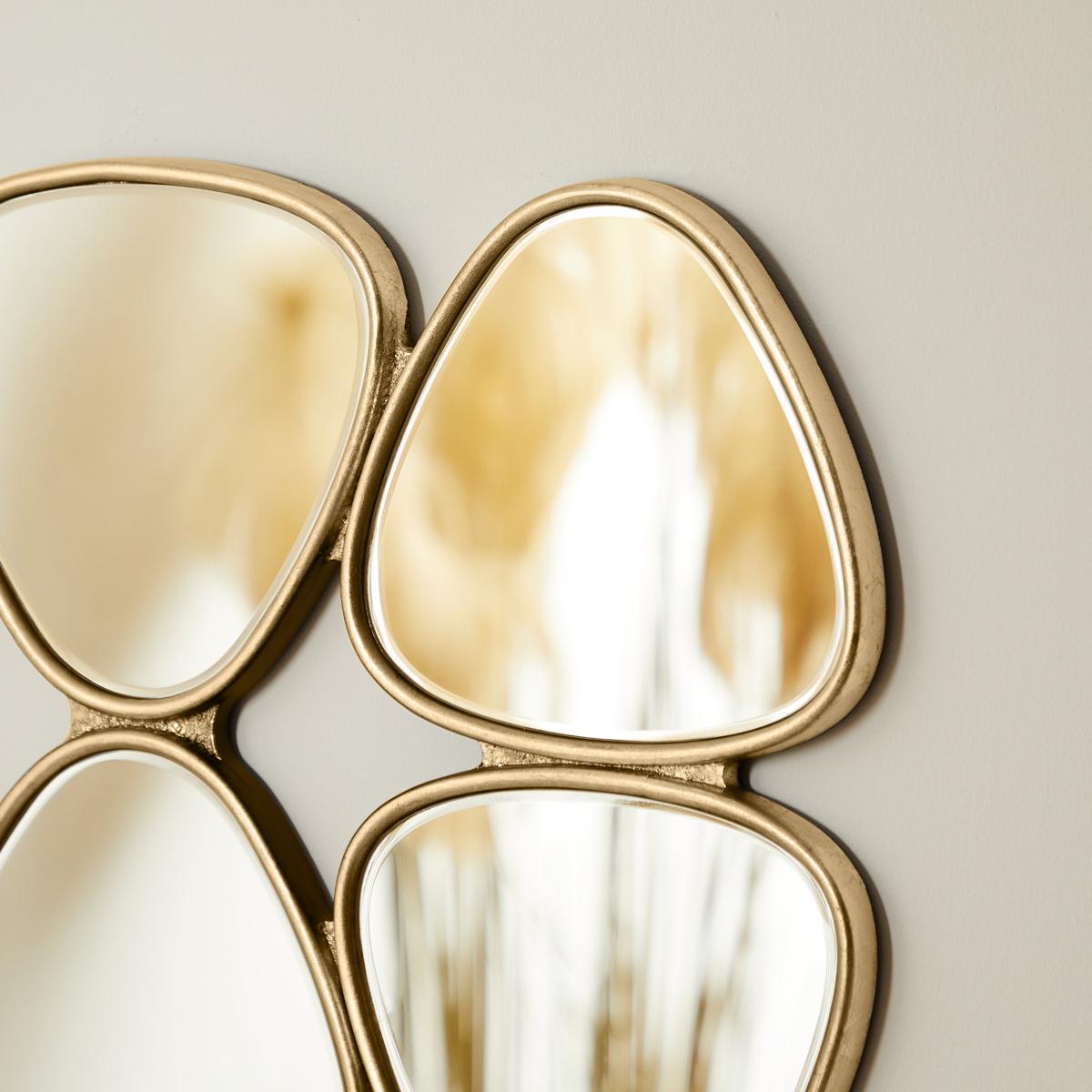 Pebble Mirrored Wall Art Gold Effect – image 2